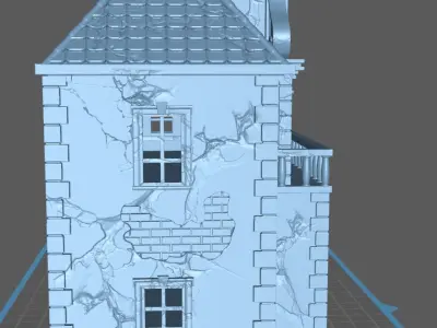 4-part Gothic Mansion 3D print model