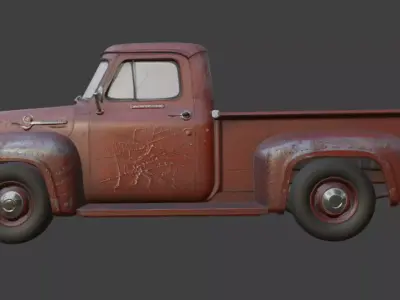 Pickup Truck 3D Model 3D model