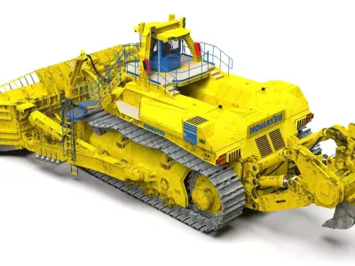Komatsu Crawler Ripper Dozer D675E 3D model
