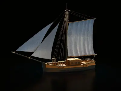 Ship Gaff sloop  3D model