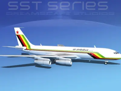 Boeing 707-320 SS Air Zimbabwe 3D model