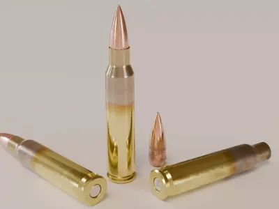 5-56 NATO Cartridge with M193 Bullet 3D model