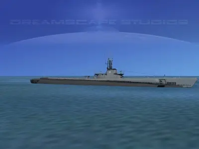 Balao Class Submarine SS285 USS Balao VHP 3D model