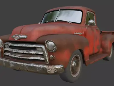 Vintage Rusty Pickup Truck 3D Model 3D model 28