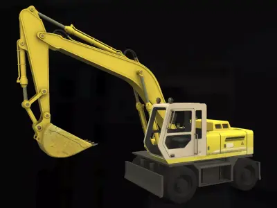 Excavator JCB Low-poly 3D model