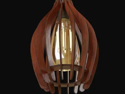 Decorative Wooden Ceiling Lamp  3D model