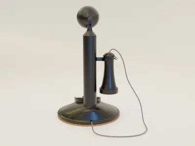 Candlestick  vintage phone 3D model