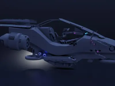 Hover bike Low-poly 3D model