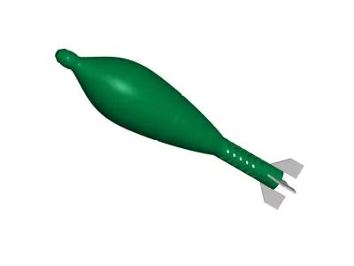 120 mm mortar rocket 3D model