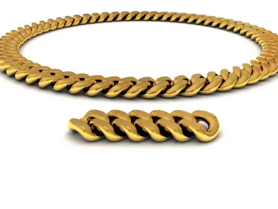Gold Chain 3D model Low-poly 3D model