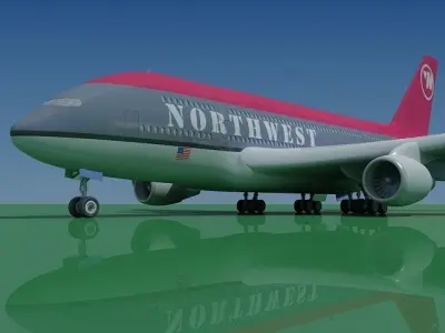North West Airbus A380 3D model