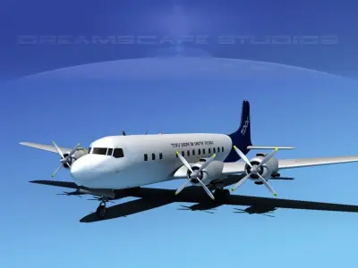 Douglas DC-7C Transpacific Charter 3D model