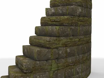 staircase ancient 05  3D model