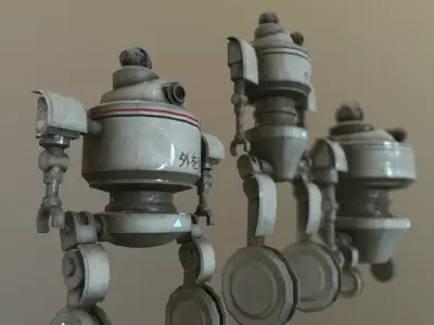 Observer 3 Robot Modelling Low-poly 3D model