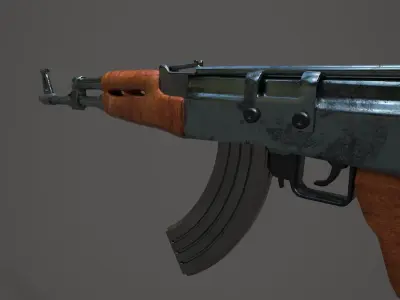 AKM-47 rifle Free low-poly 3D model