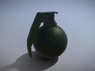 Hand Grenade 3D model 2