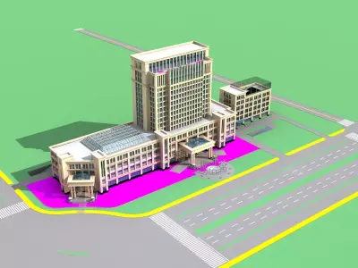Hotel Building 3D model 27