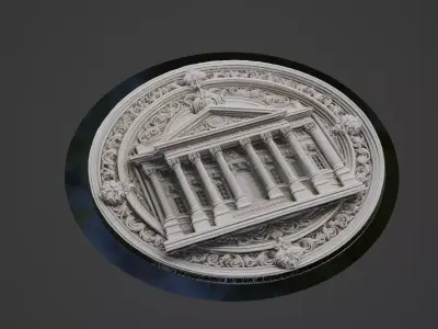 Building House Pendant Medallion 3D print model 5