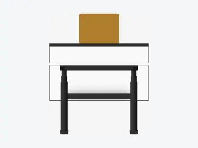 Desk - Single - Officetec - Modela - Linear - Adjustable Height Low-poly 3D model