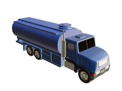 Short Oil Truck 3D model