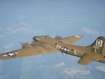 B-17F Flying Fortress Nine Little Yanks and a Jerk Low-poly 3D model
