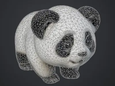 Panda Pet Low-poly 3D model