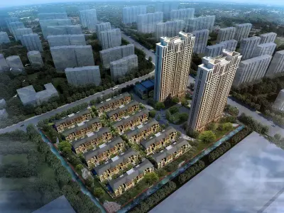 3Dmax fashion city commercial square building 204 3D model