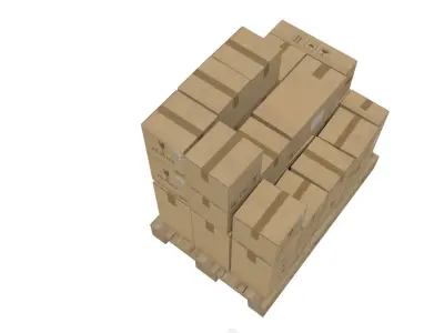 Pallet with Boxes Low poly Low-poly 3D model