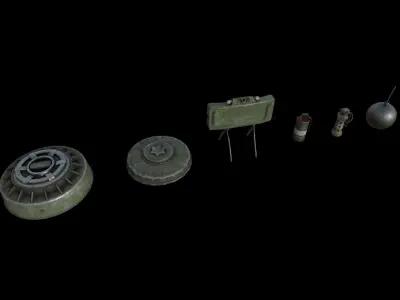 Military Props Pack Low-poly 3D model