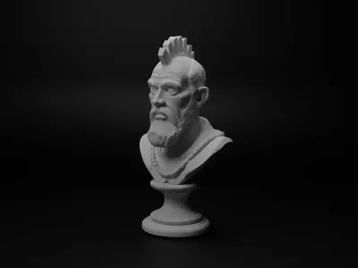 Zulu Warrior Bust Chess 3D print model buy