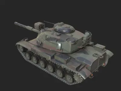 3 coatings of Taiwan M60A3 Patton Tiger Main Battle Tank Low-poly 3D model