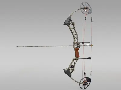 Compound Bow with Arrow 3D model