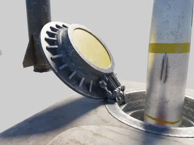 Missile with 2k pbr textures 3 variation Low-poly 3D model