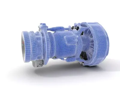 Futuristic Jet Engine model pack Low-poly 3D model