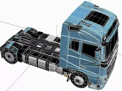 Volvo FH16 Low Poly Heavy Duty Semi Truck Low-poly 3D model