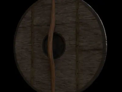 Eivors Axe and Shield Low-poly 3D model