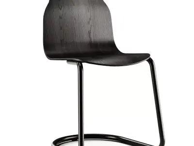 Sancal Boby Wood Chair Cantilever Leg 3D model