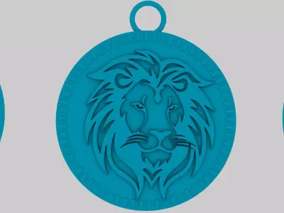  lion pendant 3D print model 3D model