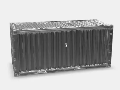 SleekMetalCargoContainer3DModel Low-poly 3D model