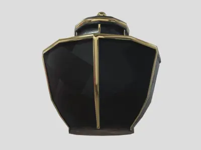 Antique gold ceramic vase Low-poly 3D model