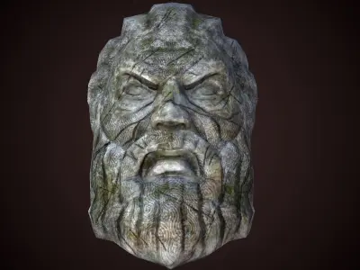 Greek head Low-poly 3D model