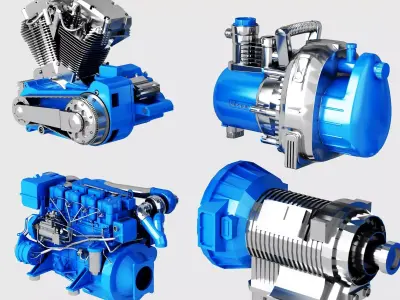 Ultimate Industrial Engines And Mechanical Motors Collection 3D model
