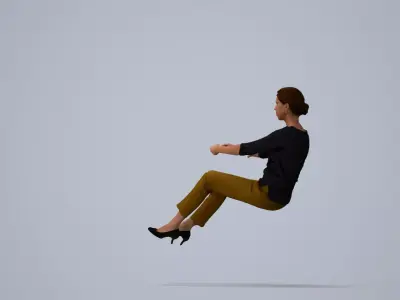 00094Laura005 - Adult Caucasian woman waiting by car in casual 3D model