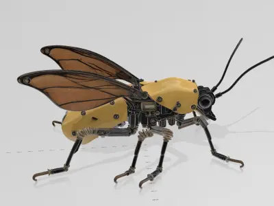 Steampunk Mechanical Bee 3D Model 3D model