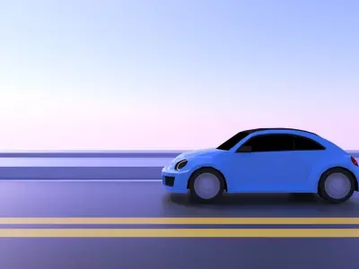 Low-Poly 2012 Volkswagen Beetle Free low-poly 3D model