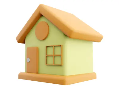 House cartoon icon 3D model