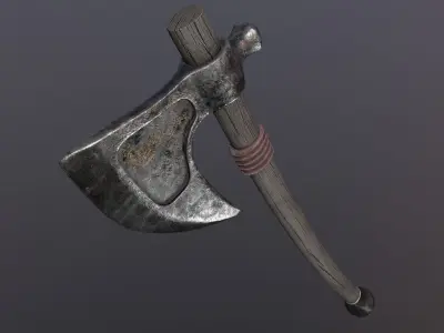 Medieval Axe Low-poly 3D model