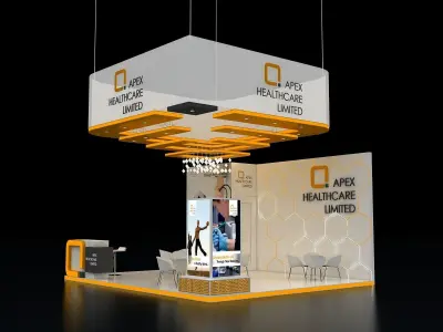 Exhibition Stall  6X5Mtr Three Side open 3D model