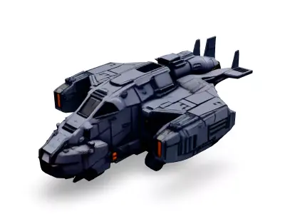 Scifi Dropship VTOL Gunship Low-poly 3D model