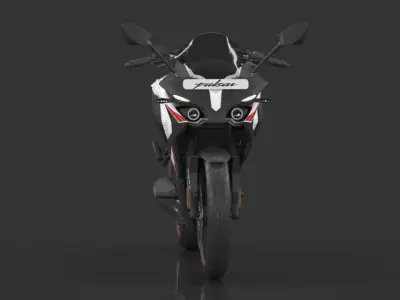 Bajaj Pulsar RS 200 Motorbike White booking for Ex-Showroom Low-poly 3D model
